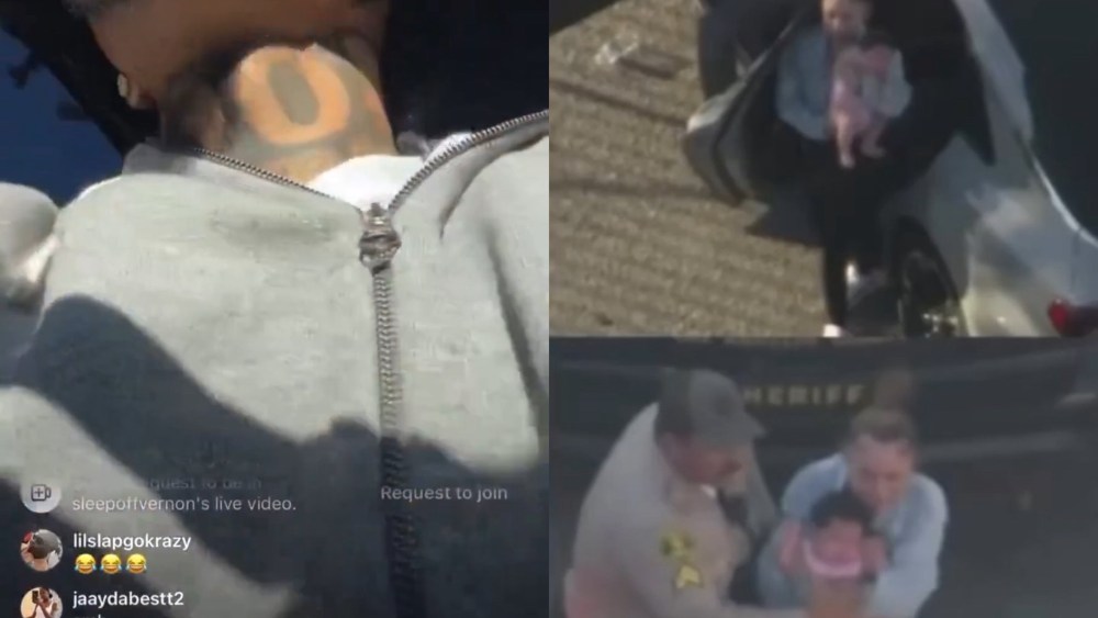 ROBBERY SUSPECT LIVESTREAMS HIGH SPEED CHASE WITH BABY IN CAR